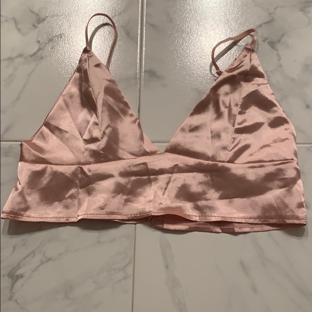 Pink satin top